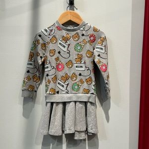 MOSCHINO Bear Girl's Cotton Sweater Dress